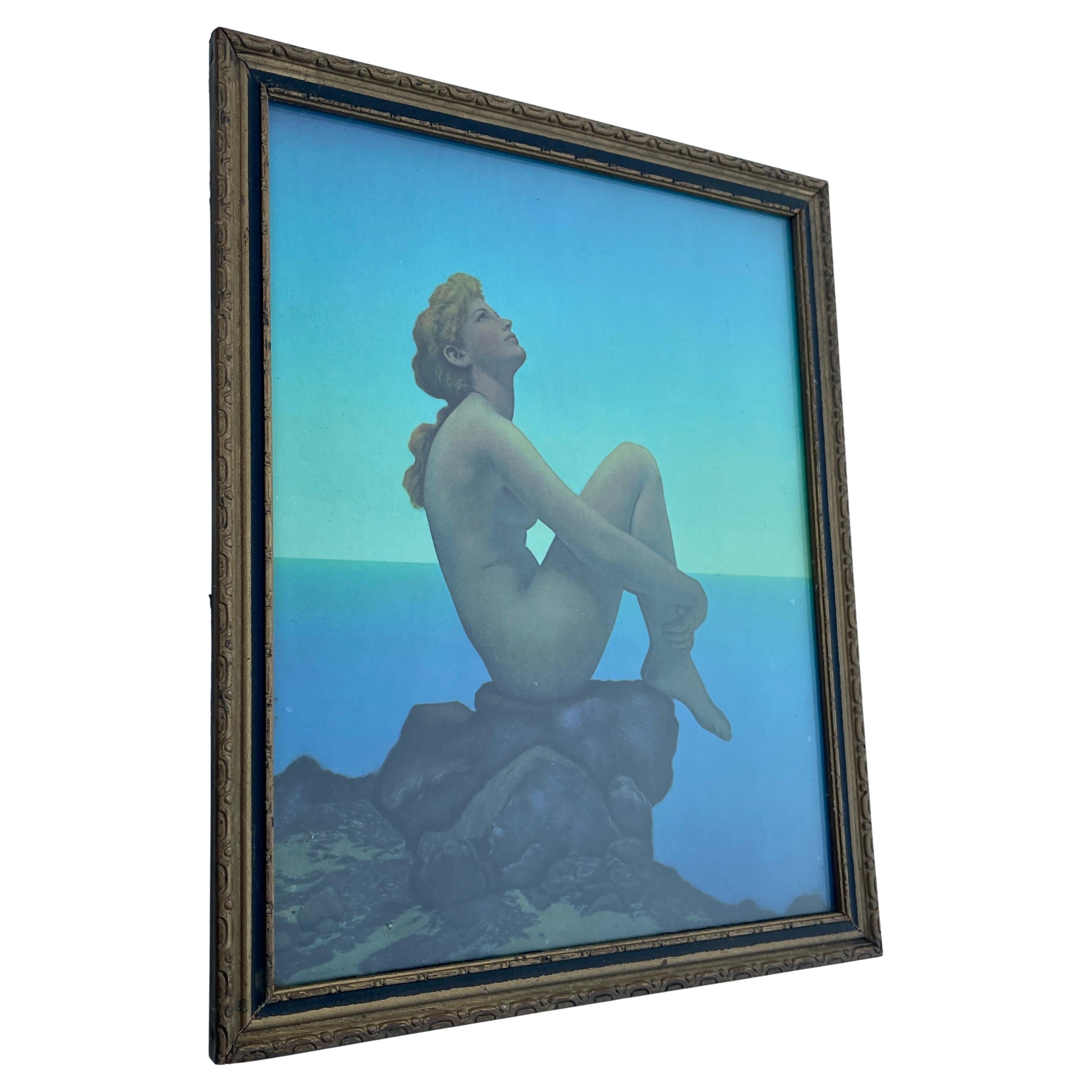 Art Nouveau Maxfield Parrish Print of Dorothy Surrender in Gilded Frame