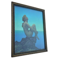 Art Nouveau Maxfield Parrish Print of Dorothy Surrender in Gilded Frame