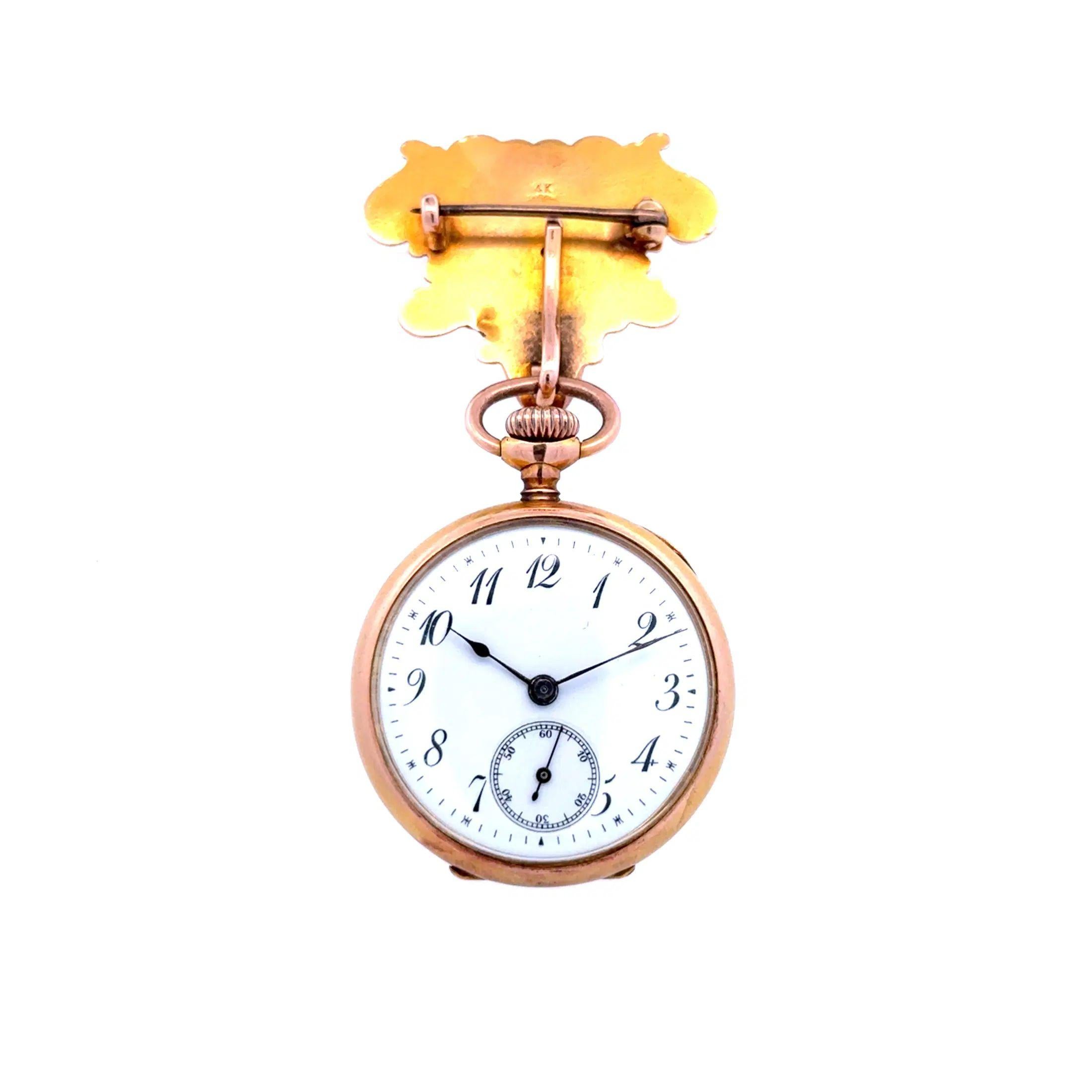 Ciondolo orologio Art Nouveau con volto di Medusa in oro e pietre dure in vendita 1