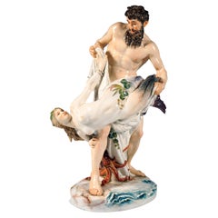 Art Nouveau Meissen Porcelain Group the Mermaid Catch by E. Herter Q195 Ca 1900