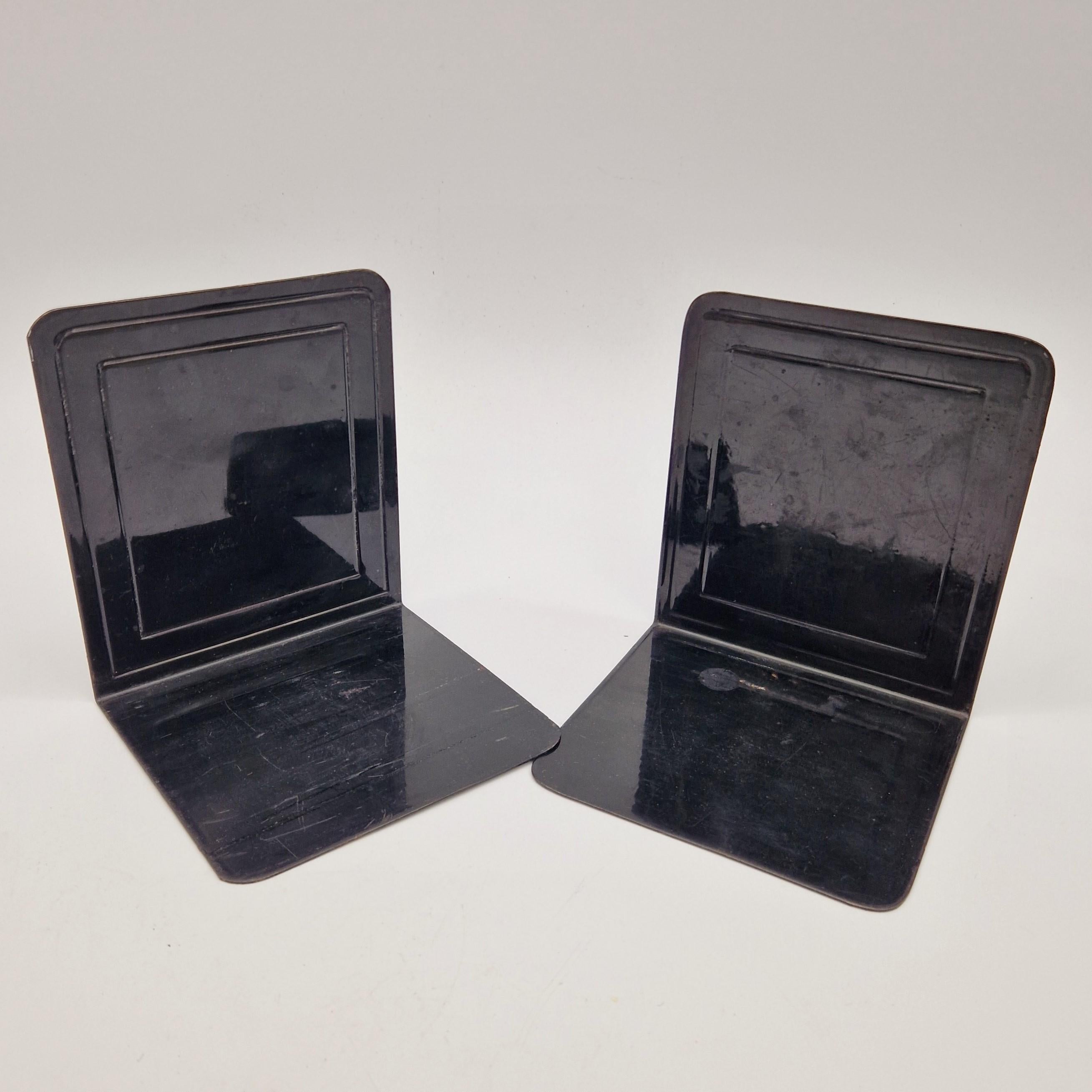 Early 20th Century Art nouveau metal bookends from Soennecken. 1900 - 1920