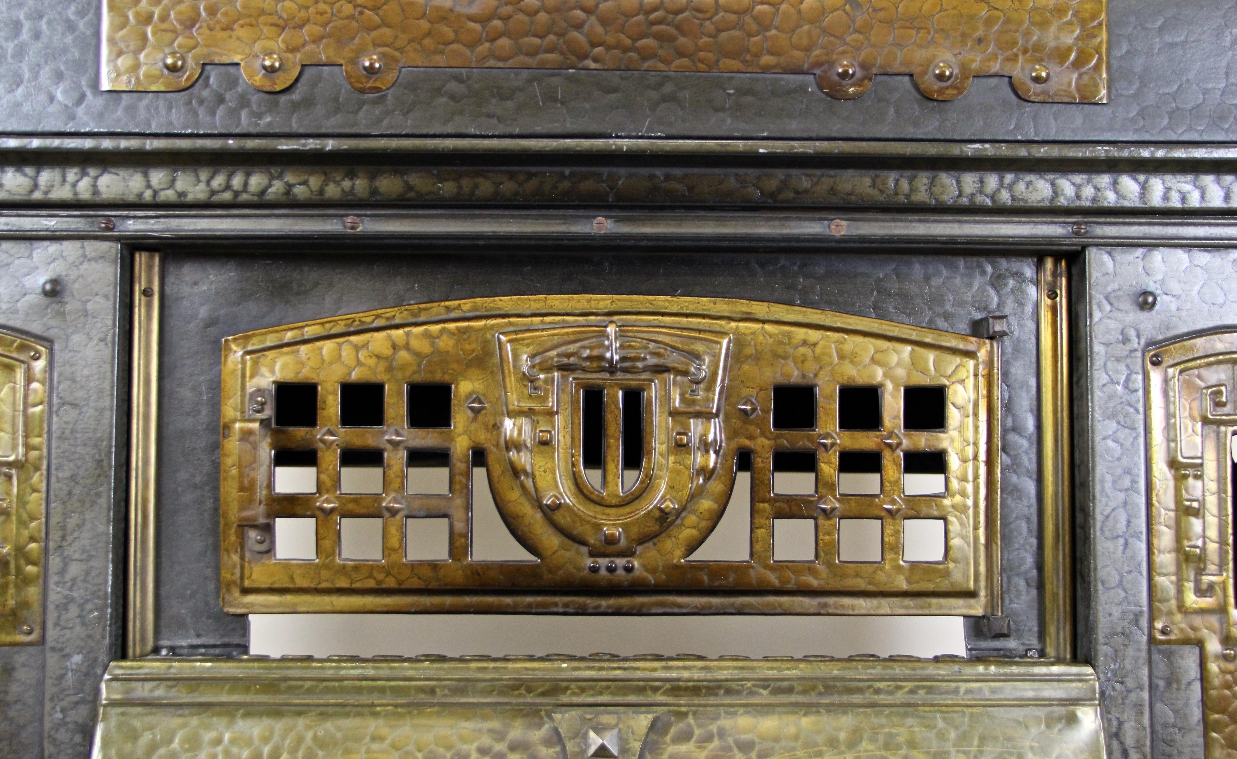 Art Nouveau Metal Fireplace Handcrafted Early 20th Century, Austria, circa 1900 6