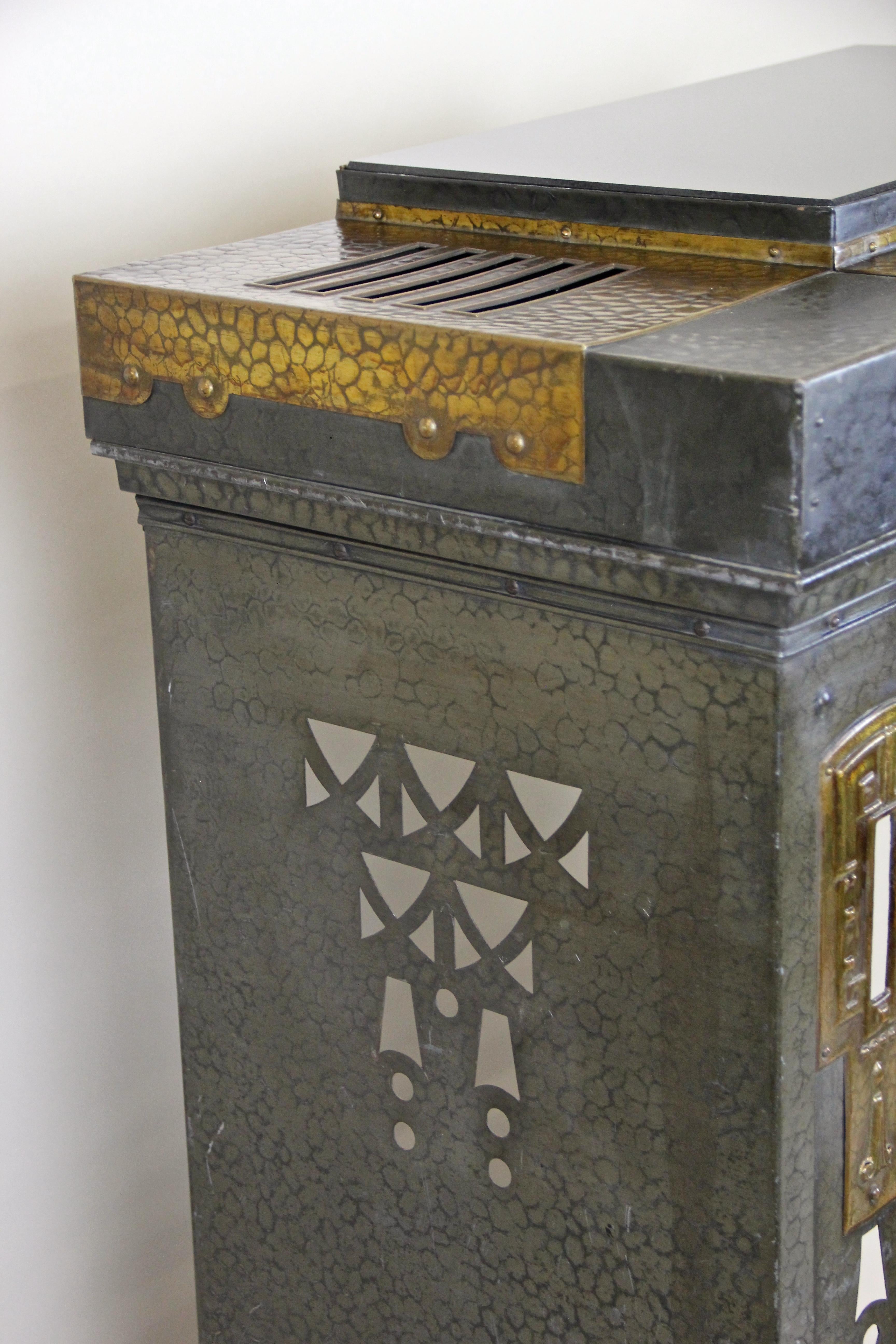 Art Nouveau Metal Fireplace Handcrafted Early 20th Century, Austria, circa 1900 7
