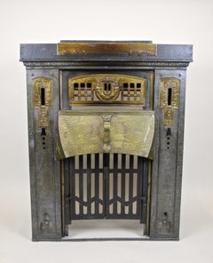 Art Nouveau Metal Fireplace Handcrafted Early 20th Century, Austria, circa 1900