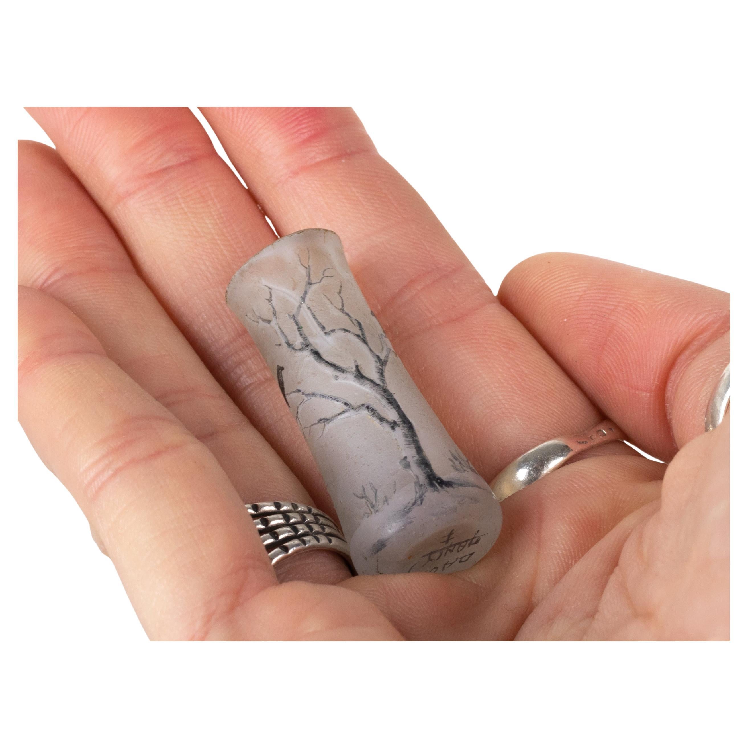 Vaso Art Nouveau con albero d'inverno in miniatura di Daum, 1900 in vendita