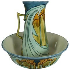 Jugendstil Minton Secessionist Waschkanne mit Schale Nr.8