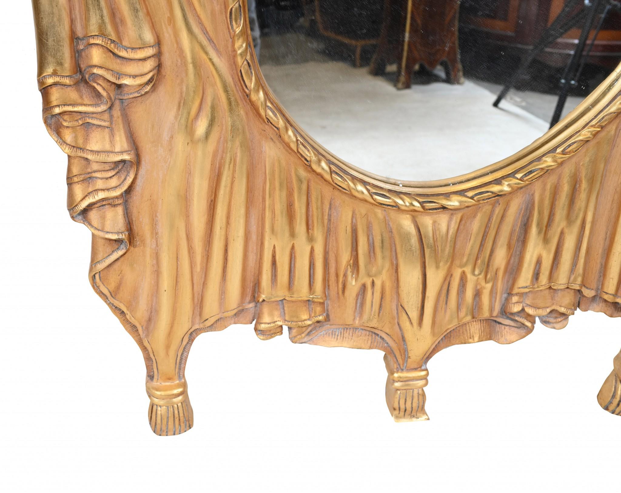 Specchio Art Nouveau Specchio da parete dorato in vendita 1