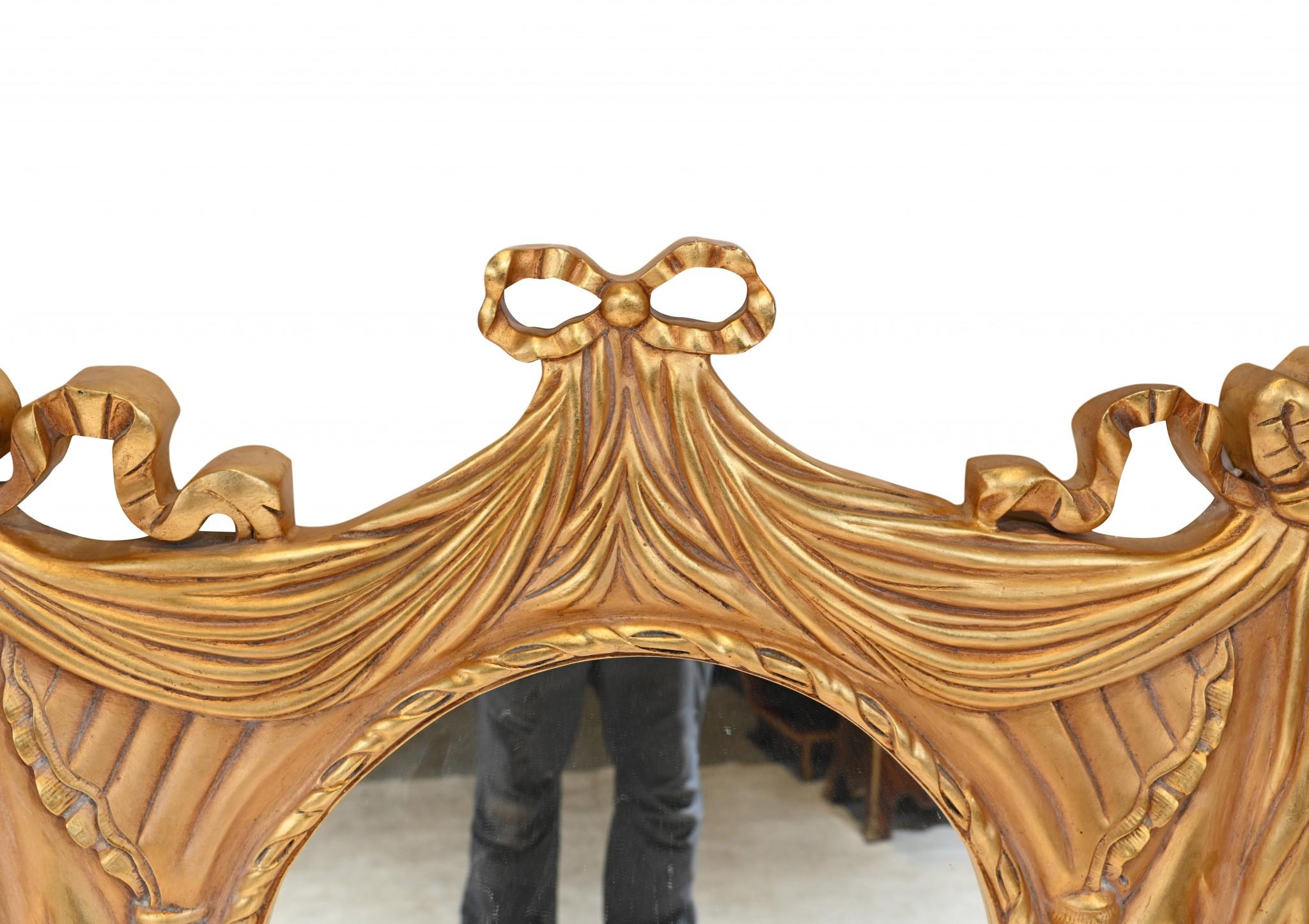 Specchio Art Nouveau Specchio da parete dorato in vendita 3