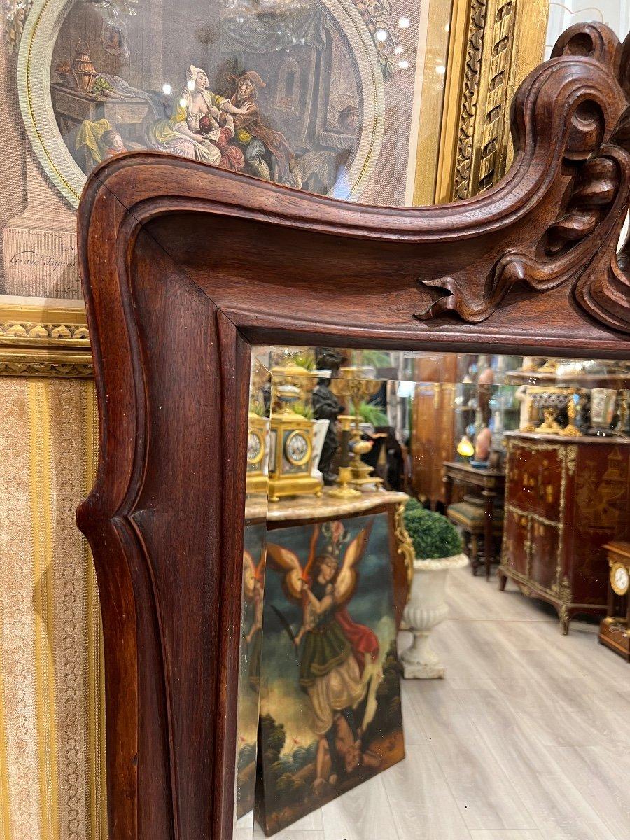 Acajou Miroir Art Nouveau en acajou massif, dans le style d'Eugène Vallin en vente