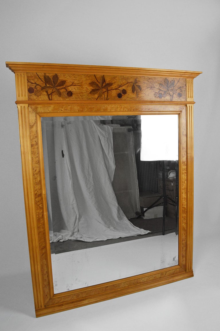 Art Nouveau Mirror Inlaid with Chestnut, France, circa 1900 For Sale at ...