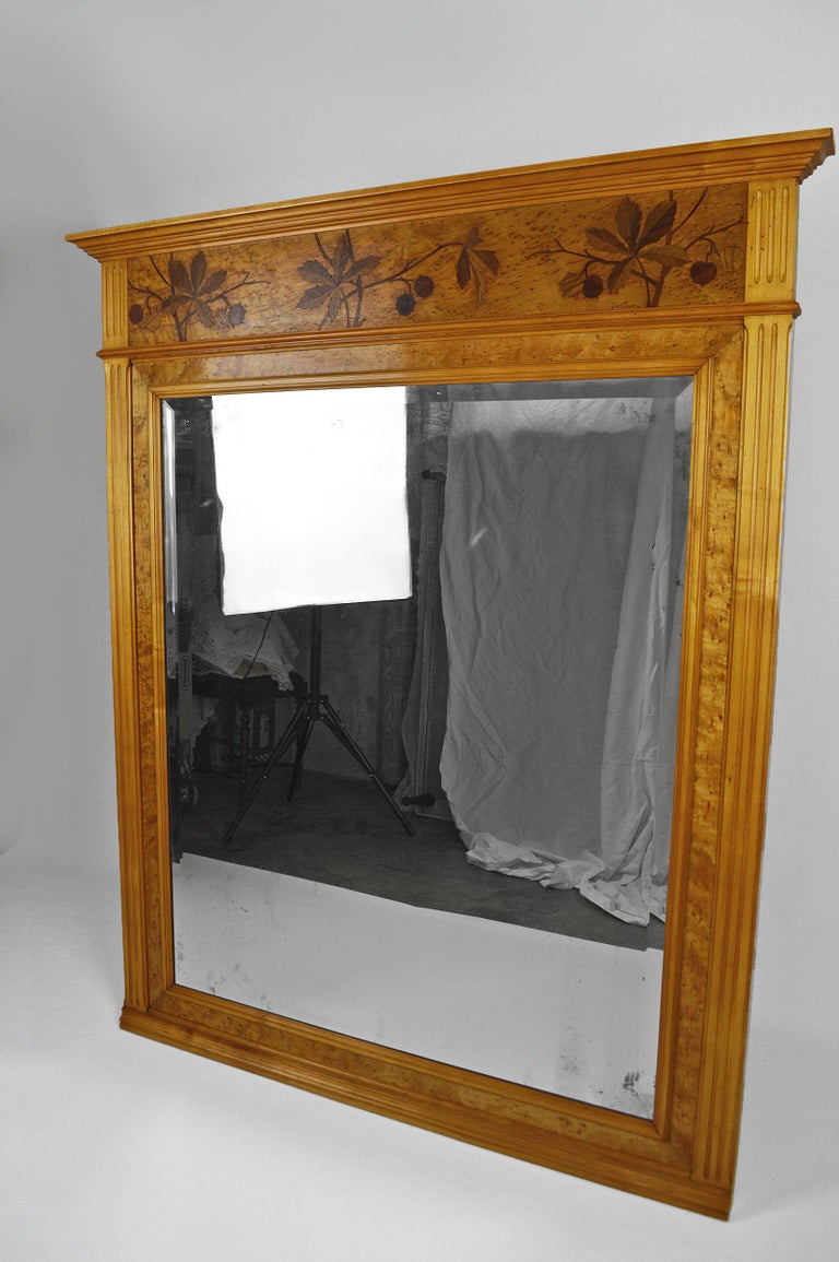 Art Nouveau Mirror Inlaid with Chestnut, France, circa 1900 For Sale at ...