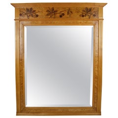 Art Nouveau Mirror Inlaid with Chestnut, France, circa 1900
