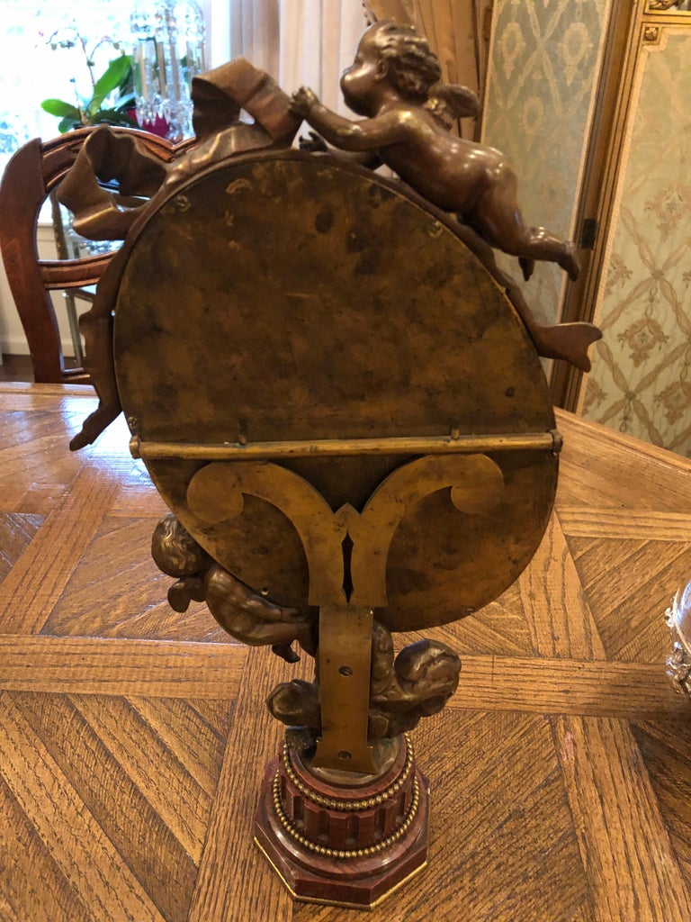 Art Nouveau Mirror with Bronze Putti Cherubs For Sale 10
