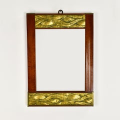 Jugendstil-Spiegel mit vergoldetem Stuck und Holzrahmen, ca. 1900