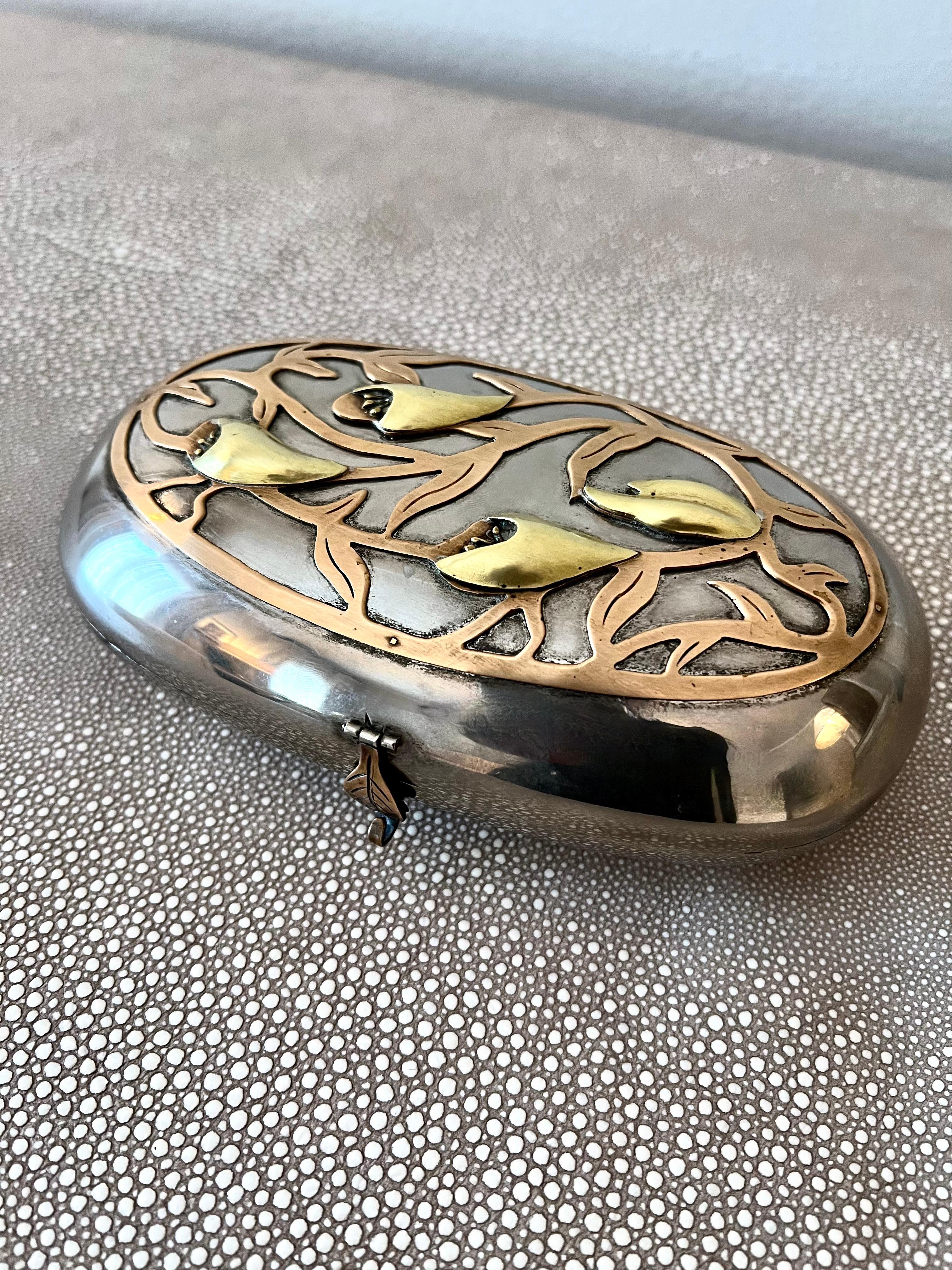Art Nouveau Mixed Metal Detail Decorative Box 1