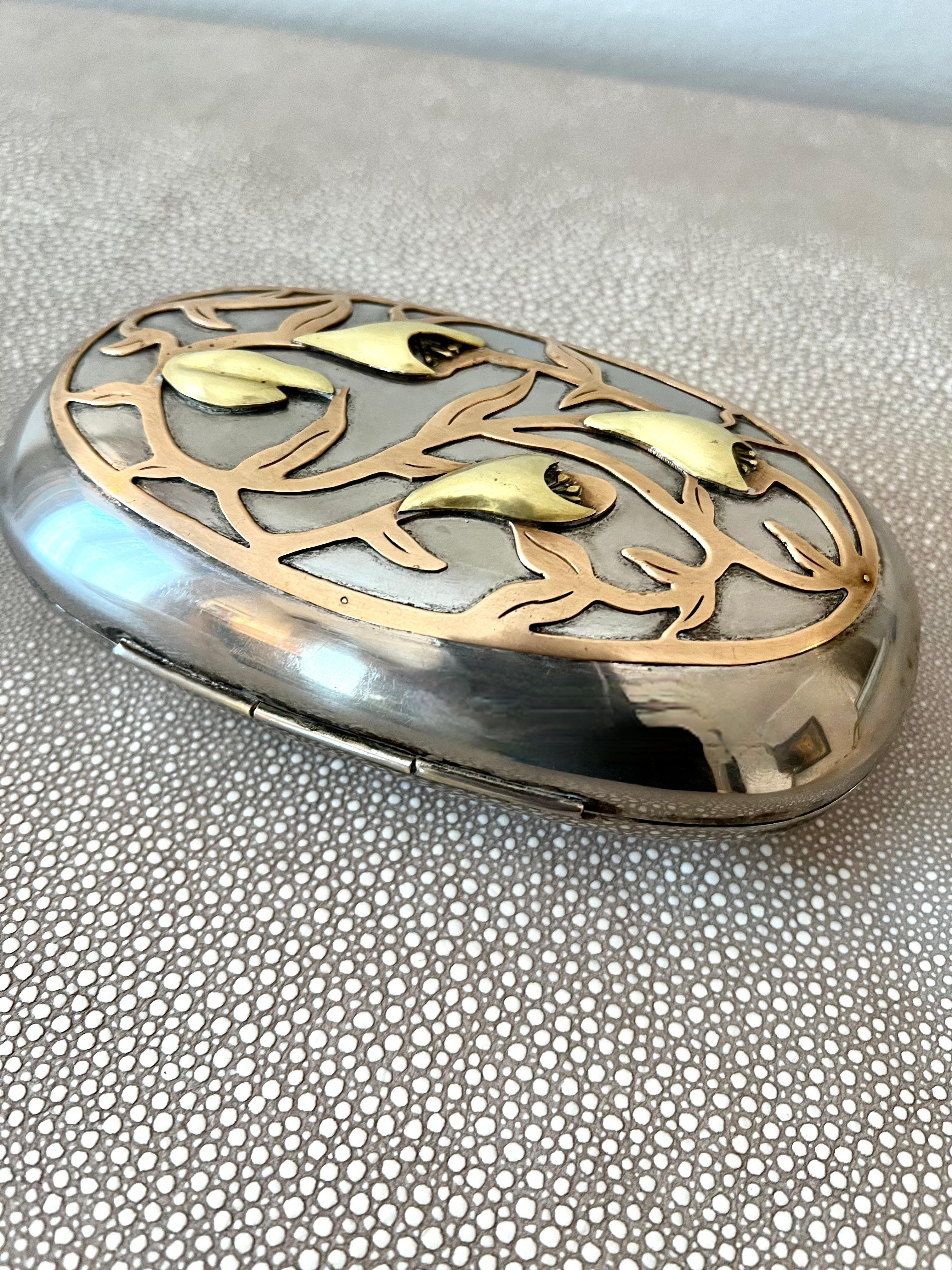 Art Nouveau Mixed Metal Detail Decorative Box 3