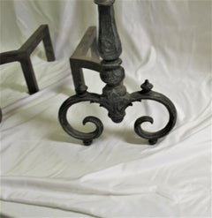 Art Nouveau/Modern Andirons , Gargoyles , Bronze