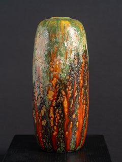 Jugendstilvase Molten mit Glasur von Raoul Lachenal