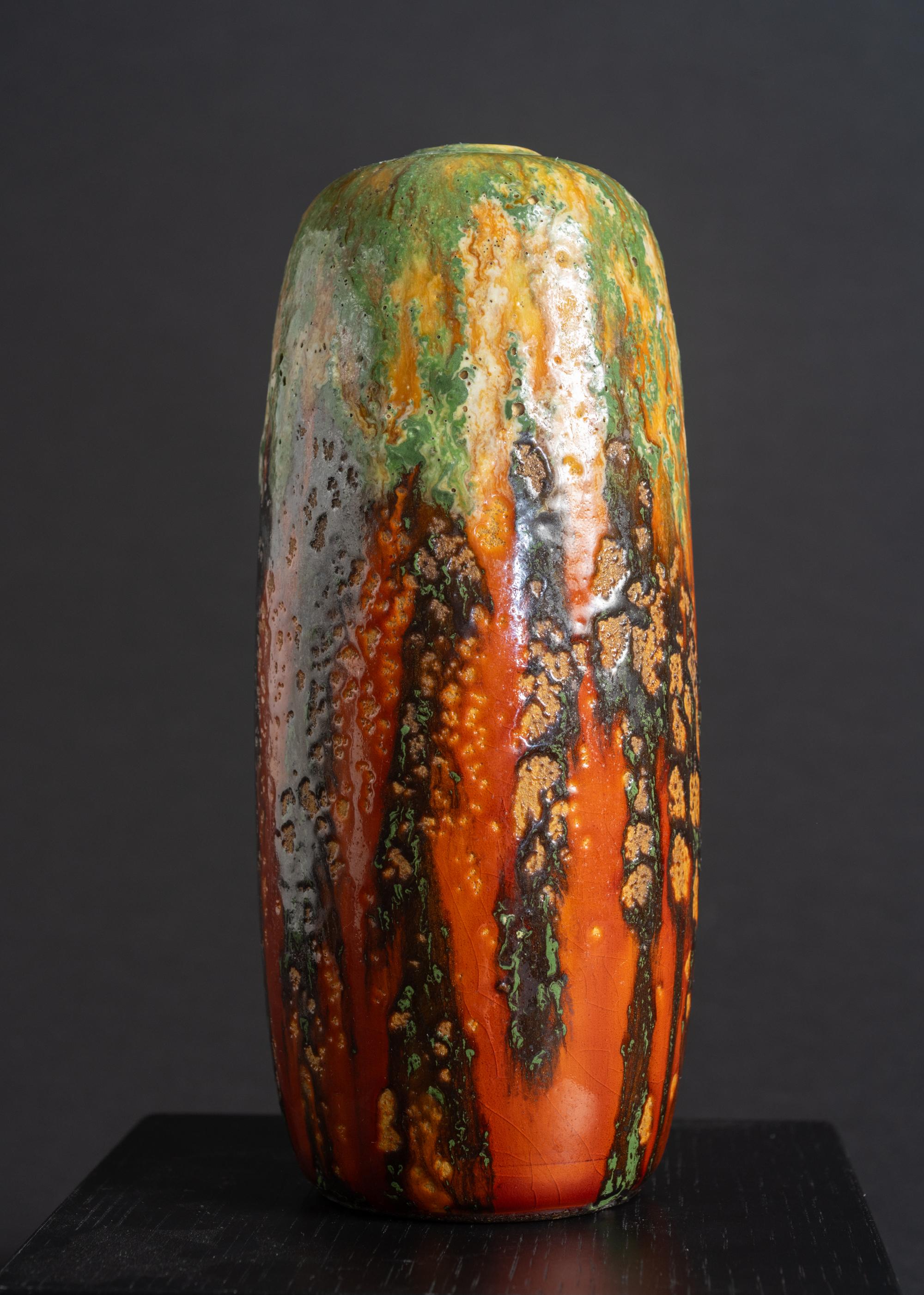 Art Nouveau Molten Glaze Vase by Raoul Lachenal In Excellent Condition For Sale In Chicago, US