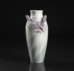 Vase en forme de lotte Art Nouveau par Algot Eriksson & Waldemar Lindst pour Rörstrand