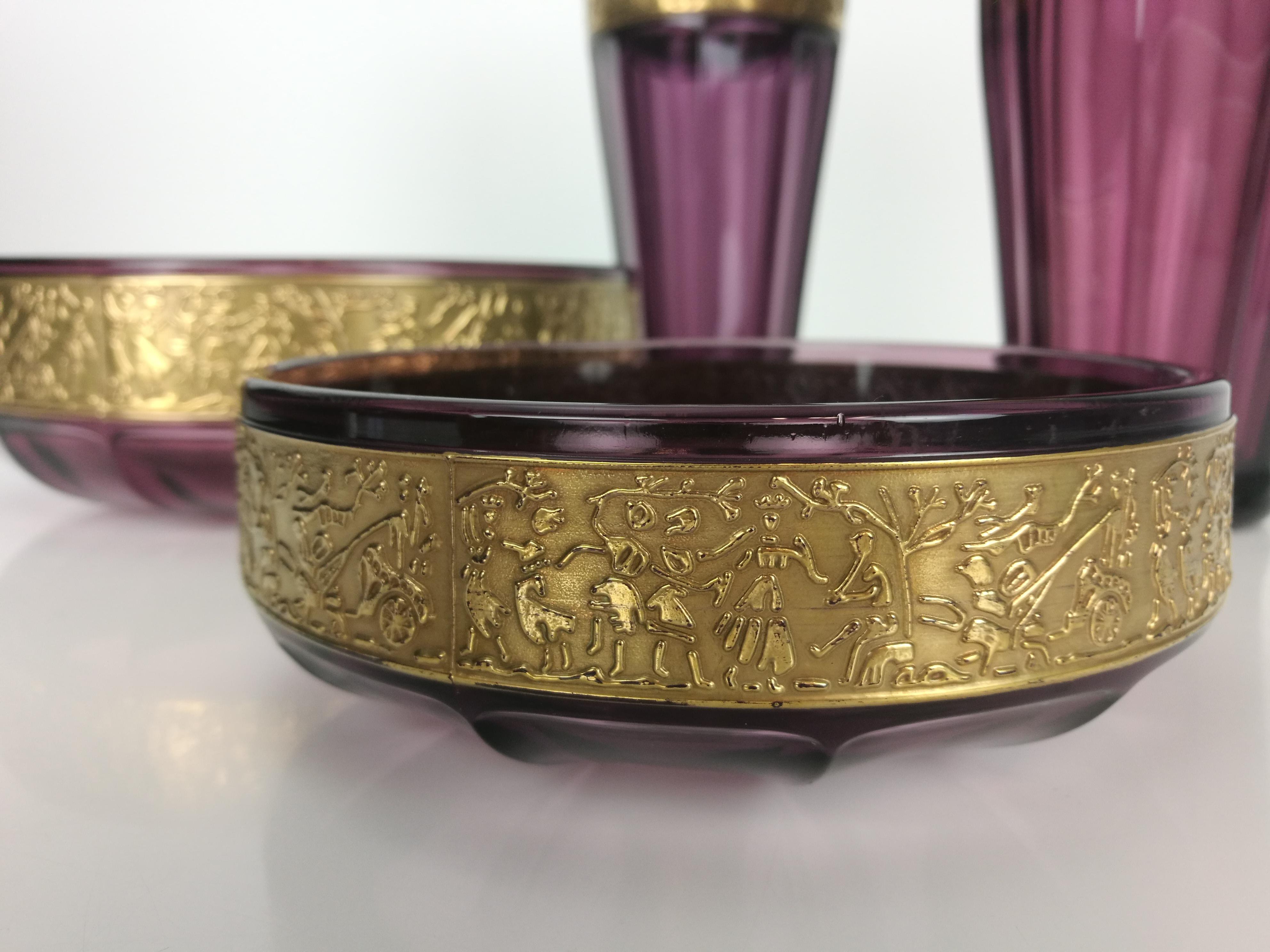 Art Nouveau Moser Amethyst Set, circa 1920 For Sale 5