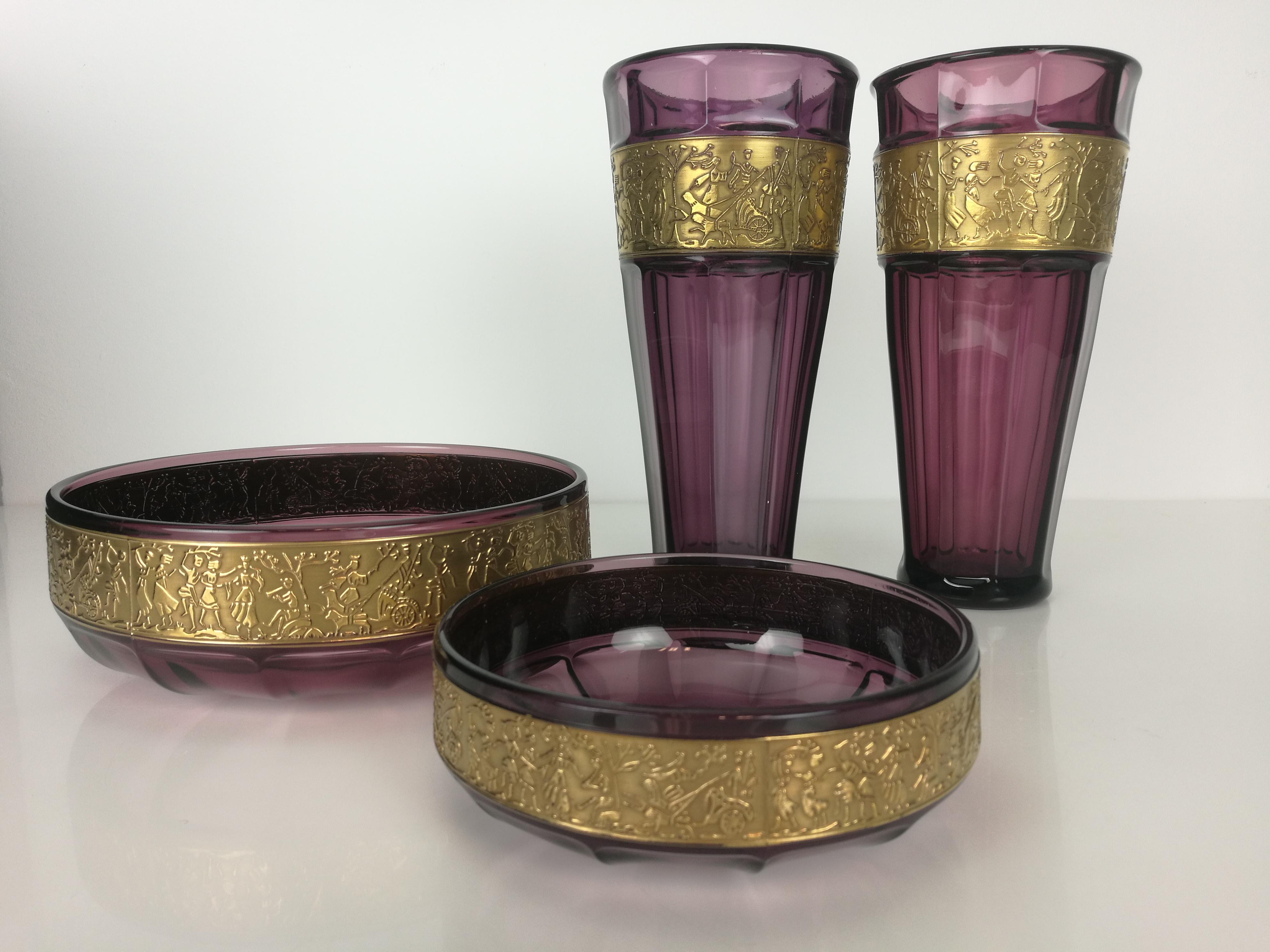 Jugendstil-Moser-Amethyst-Set, um 1920 im Angebot 6