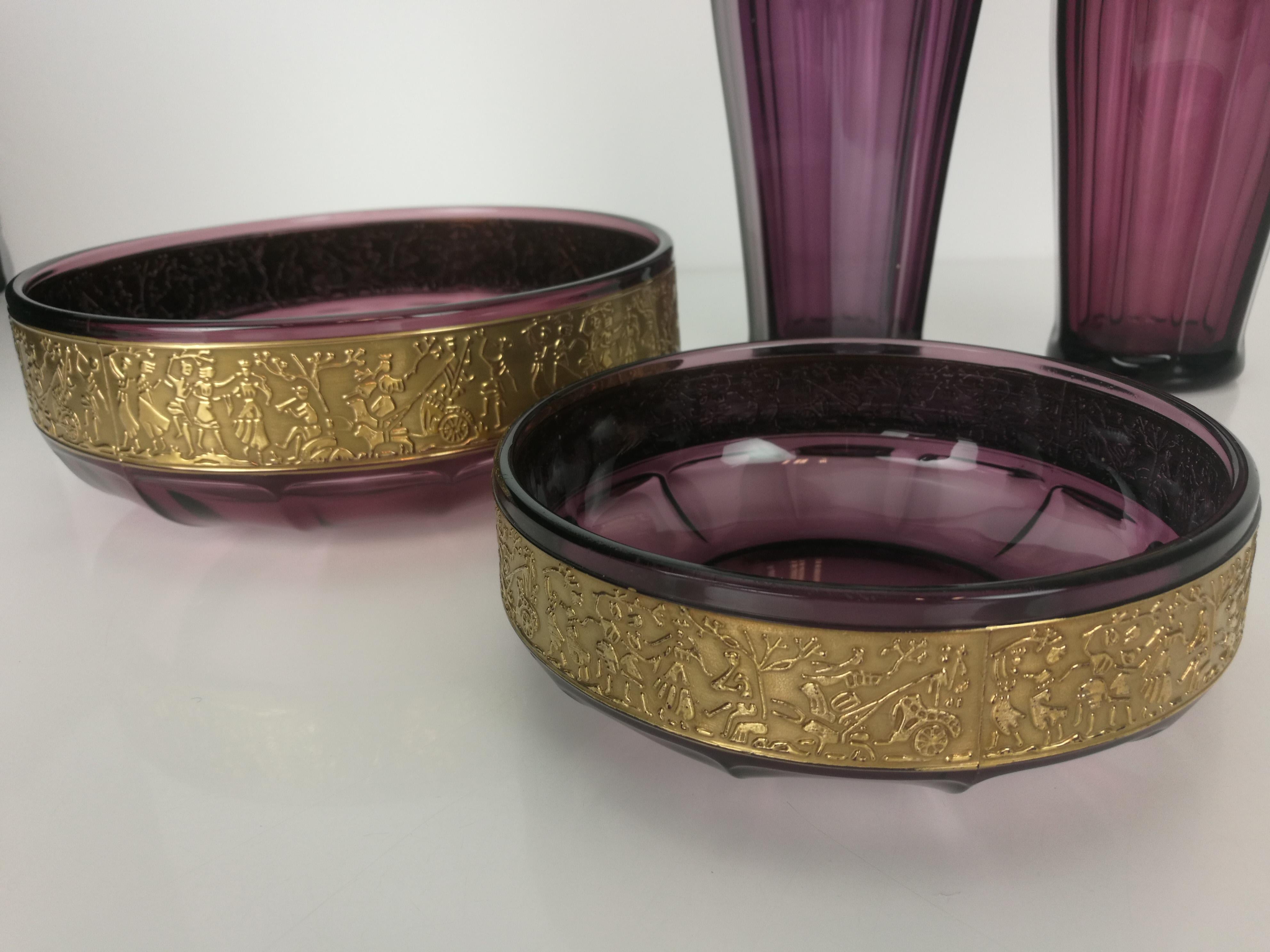 Art Nouveau Moser Amethyst Set, circa 1920 For Sale 9