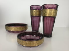 Jugendstil-Moser-Amethyst-Set, um 1920