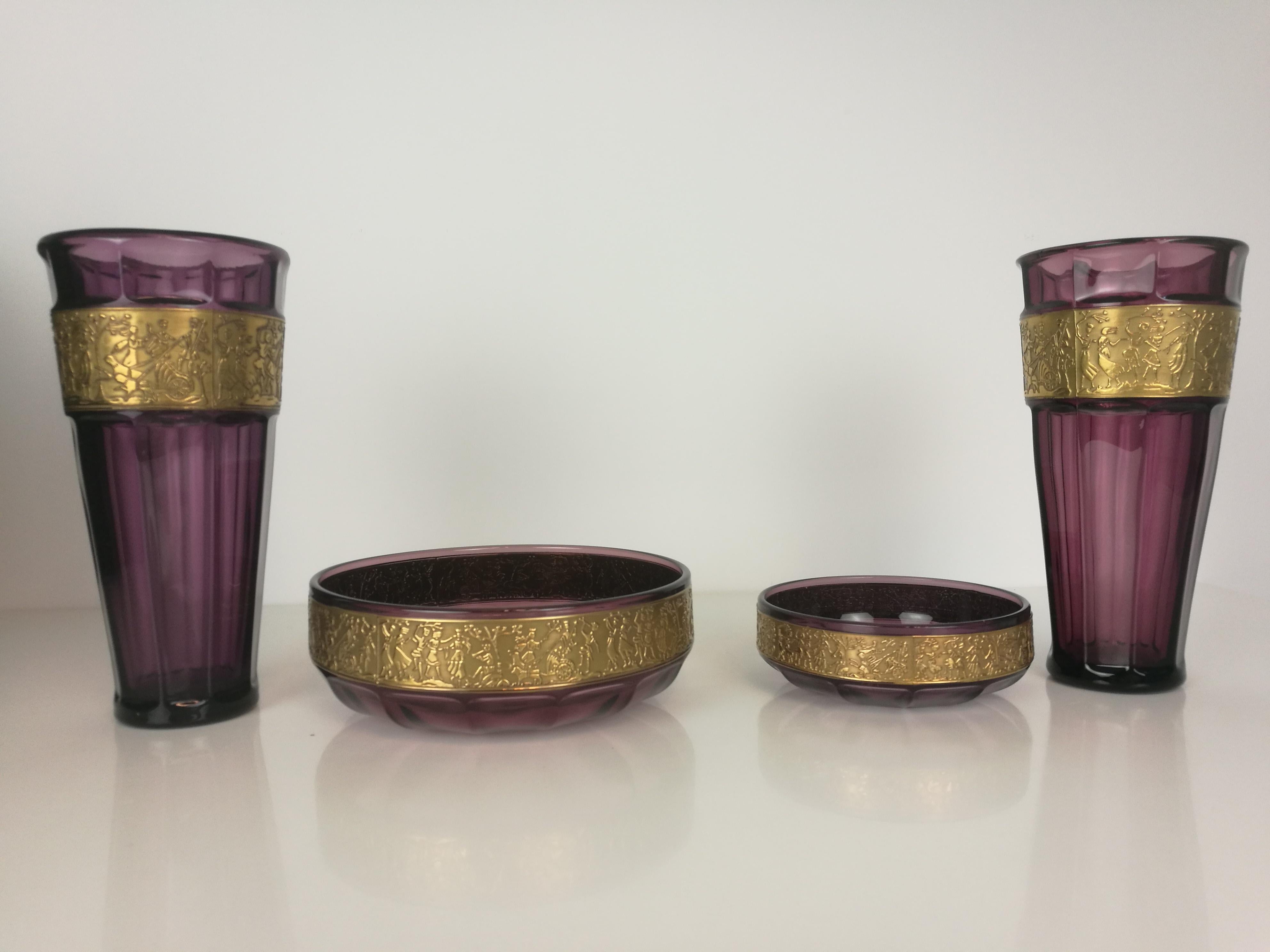 Art Nouveau Moser Amethyst Set, circa 1920 For Sale 13