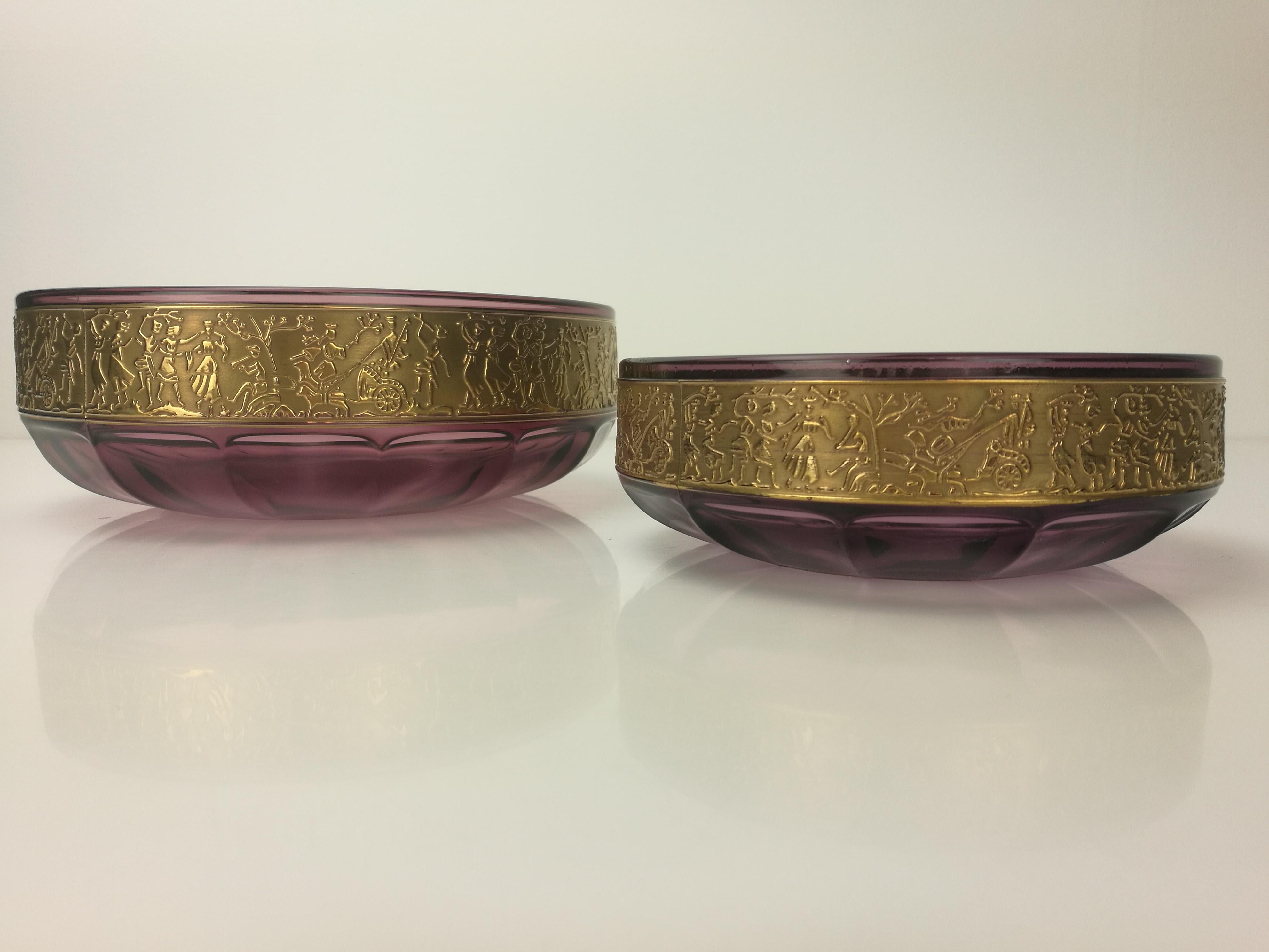 Art Nouveau Moser Amethyst Set, circa 1920 In Good Condition For Sale In Rijssen, NL