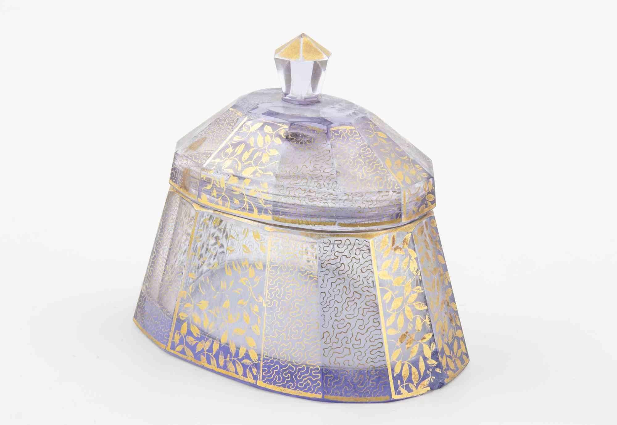 Austrian Art Nouveau Moser Glass Dresser Box, Early 20th Century For Sale