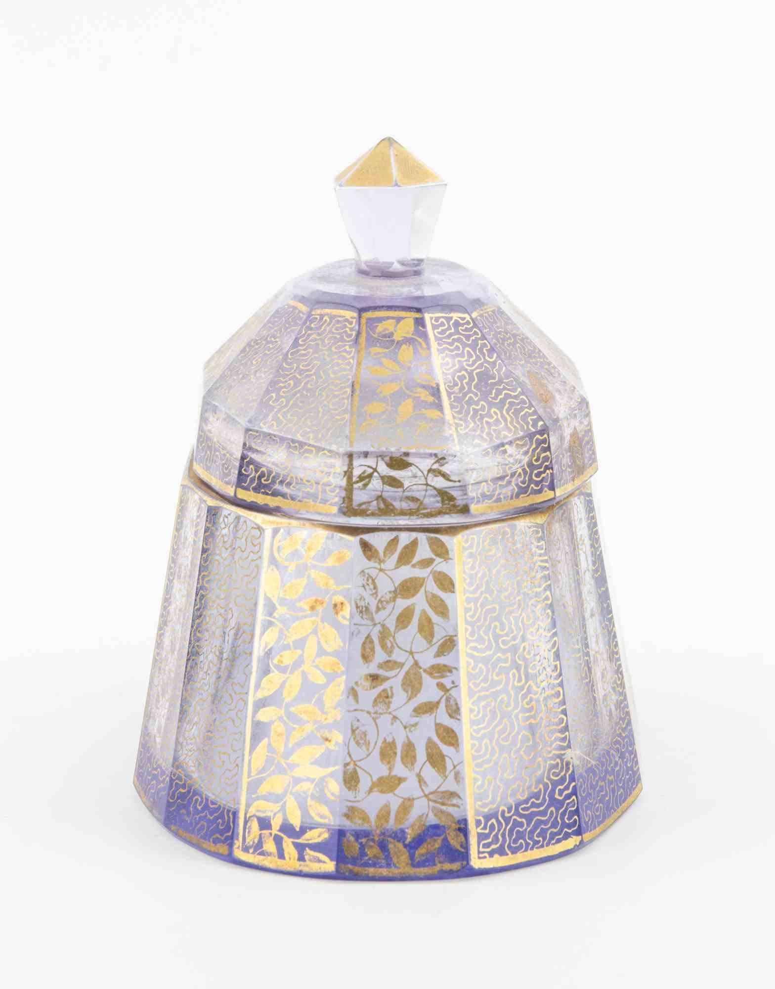 Art Nouveau Moser Glass Dresser Box, Early 20th Century In Good Condition For Sale In Roma, IT