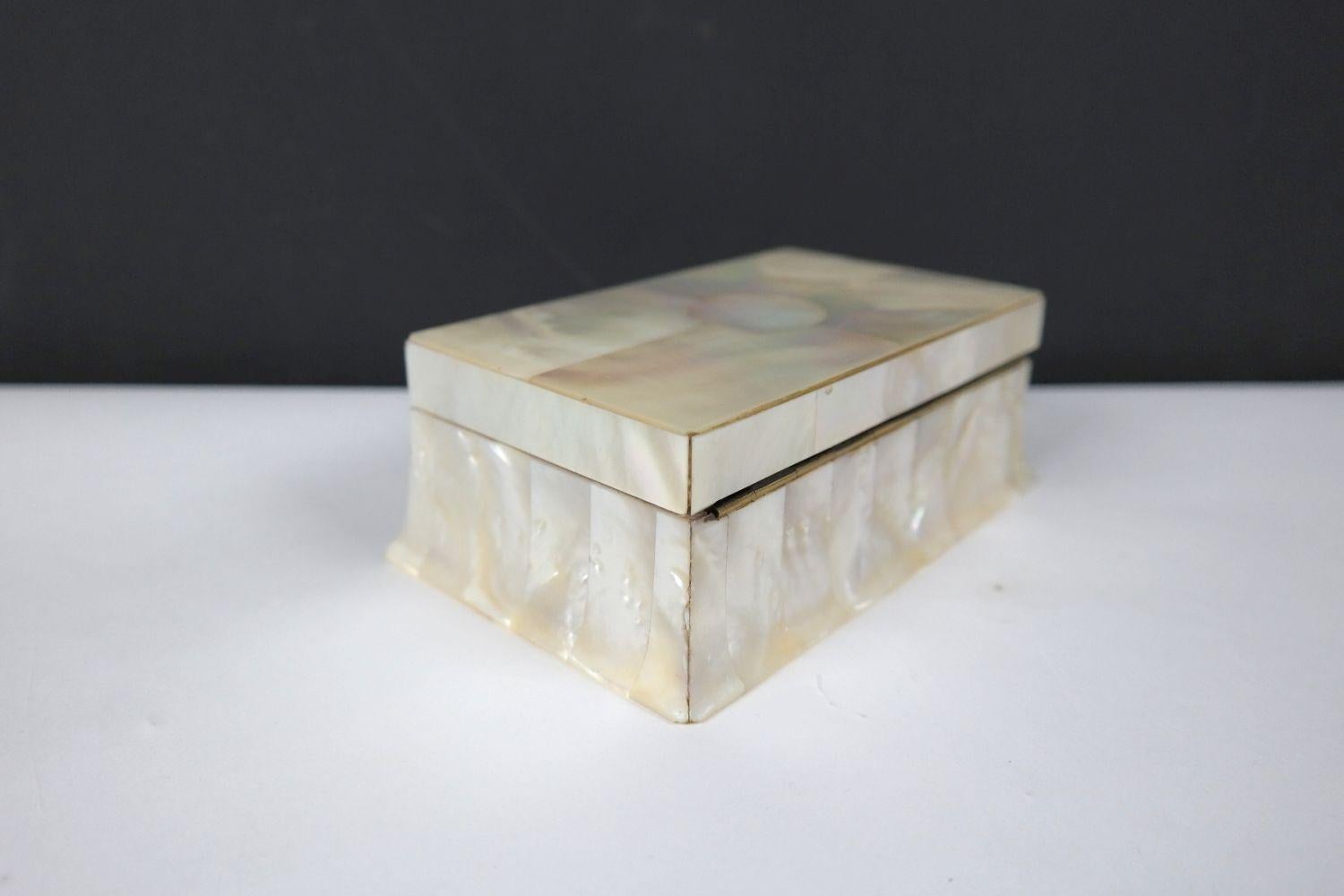Mother-of-Pearl Art Nouveau mother of pearl trinket box For Sale