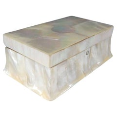 Art Nouveau mother of pearl trinket box