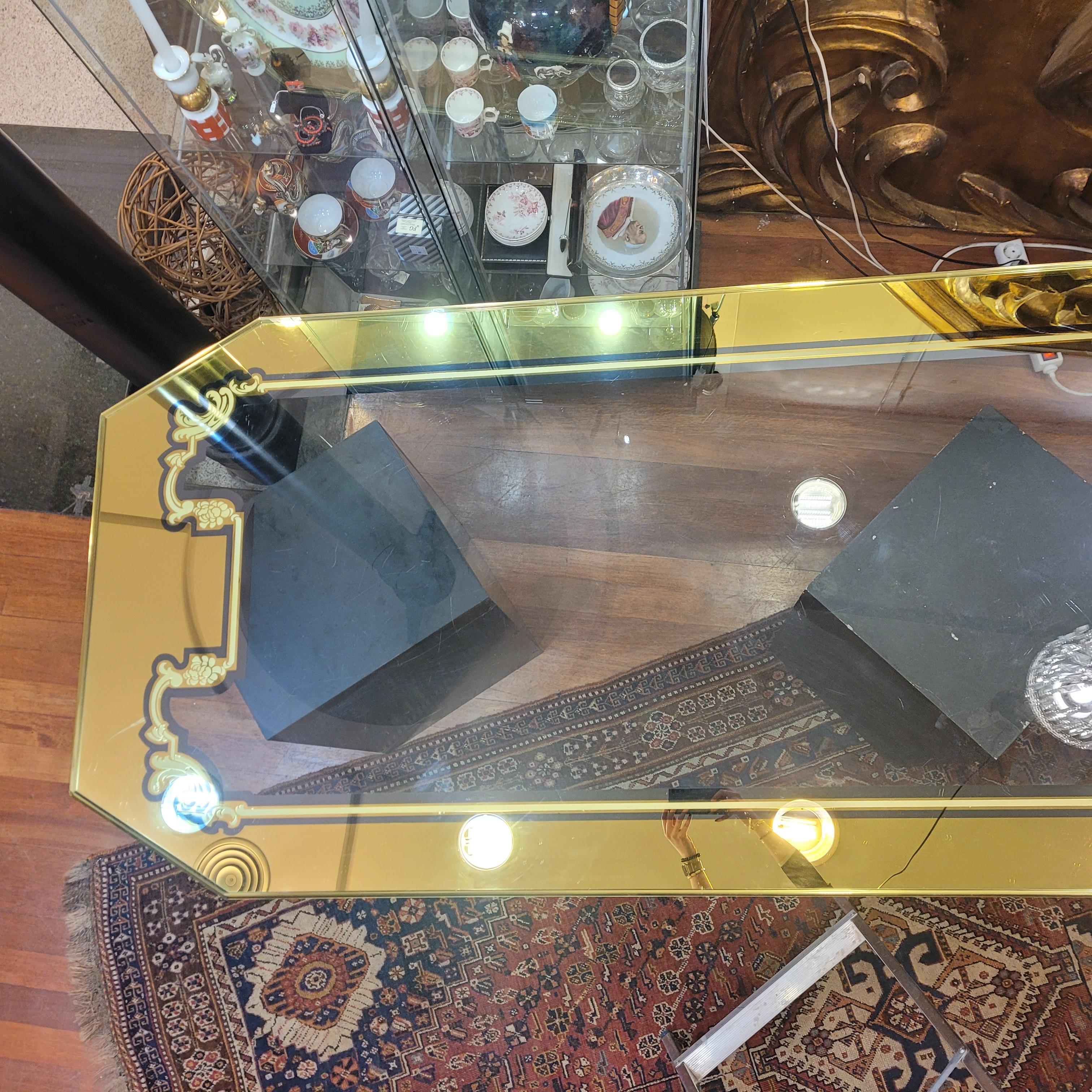 Plateau de table Art Nouveau en verre de Murano, ton jaune doux ou or en vente 3