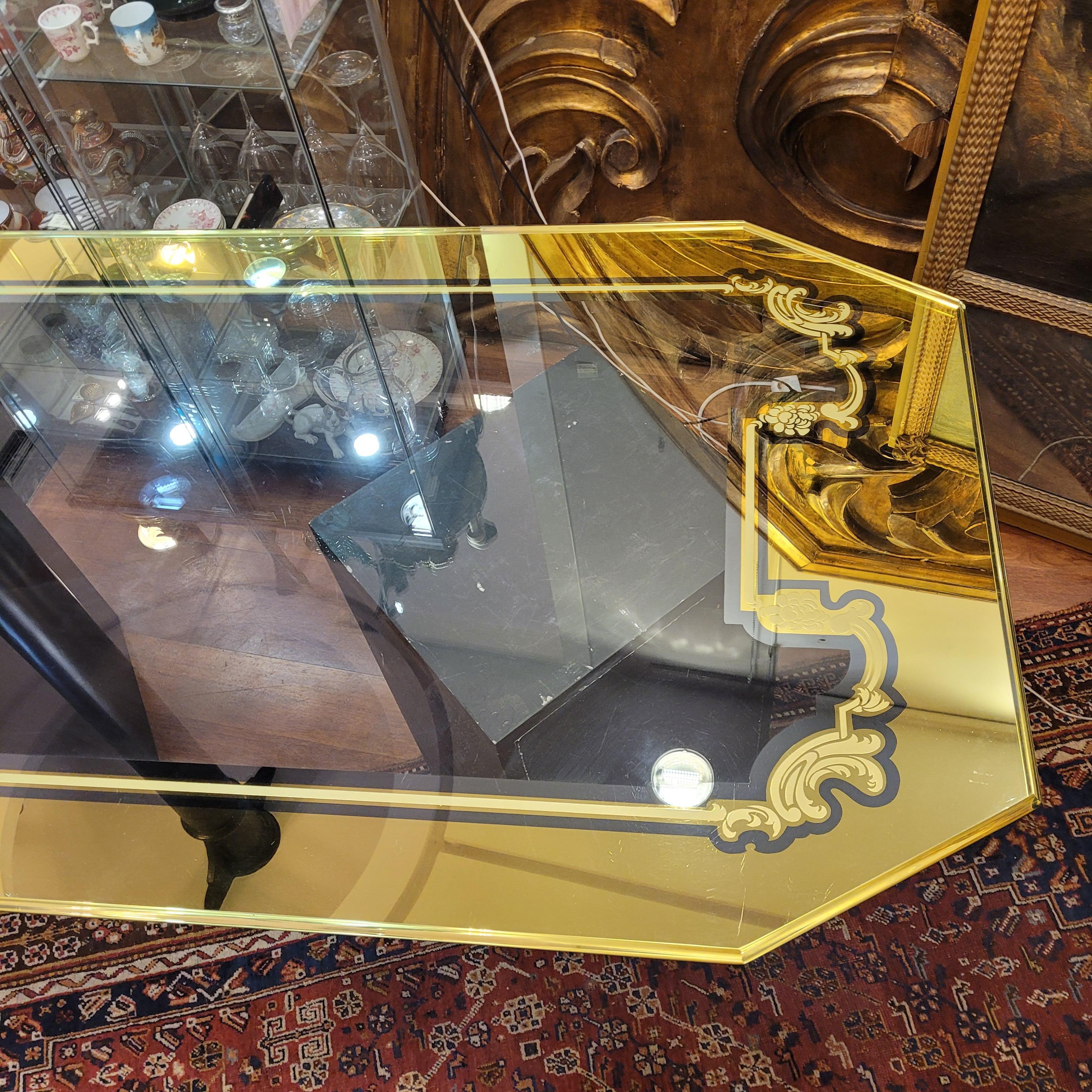 Plateau de table Art Nouveau en verre de Murano, ton jaune doux ou or en vente 6