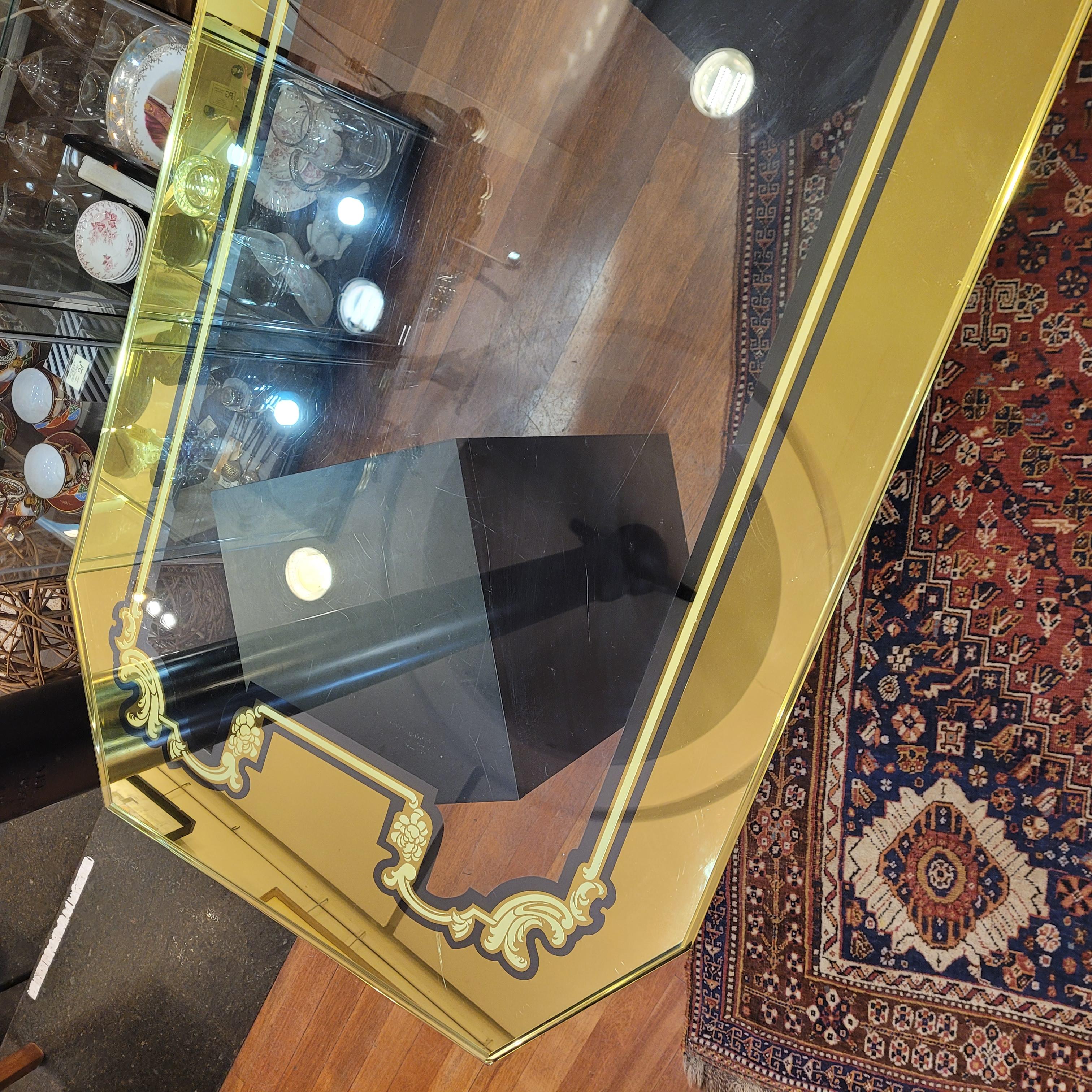 Plateau de table Art Nouveau en verre de Murano, ton jaune doux ou or en vente 7