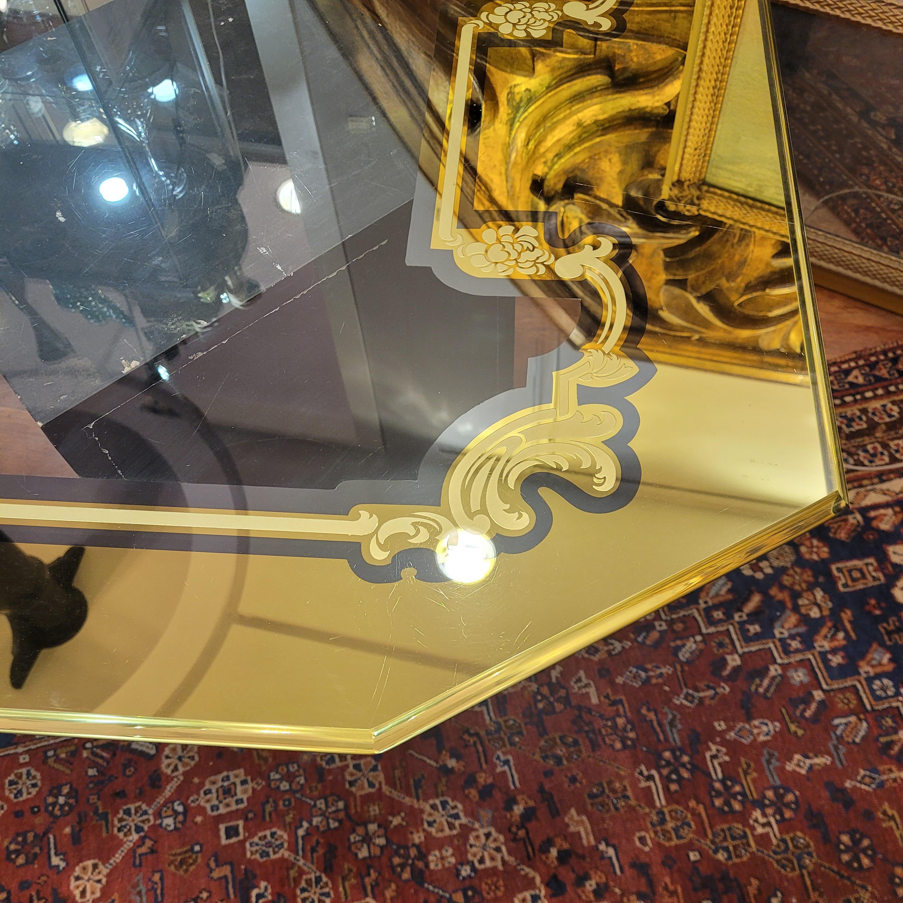 Plateau de table Art Nouveau en verre de Murano, ton jaune doux ou or en vente 8
