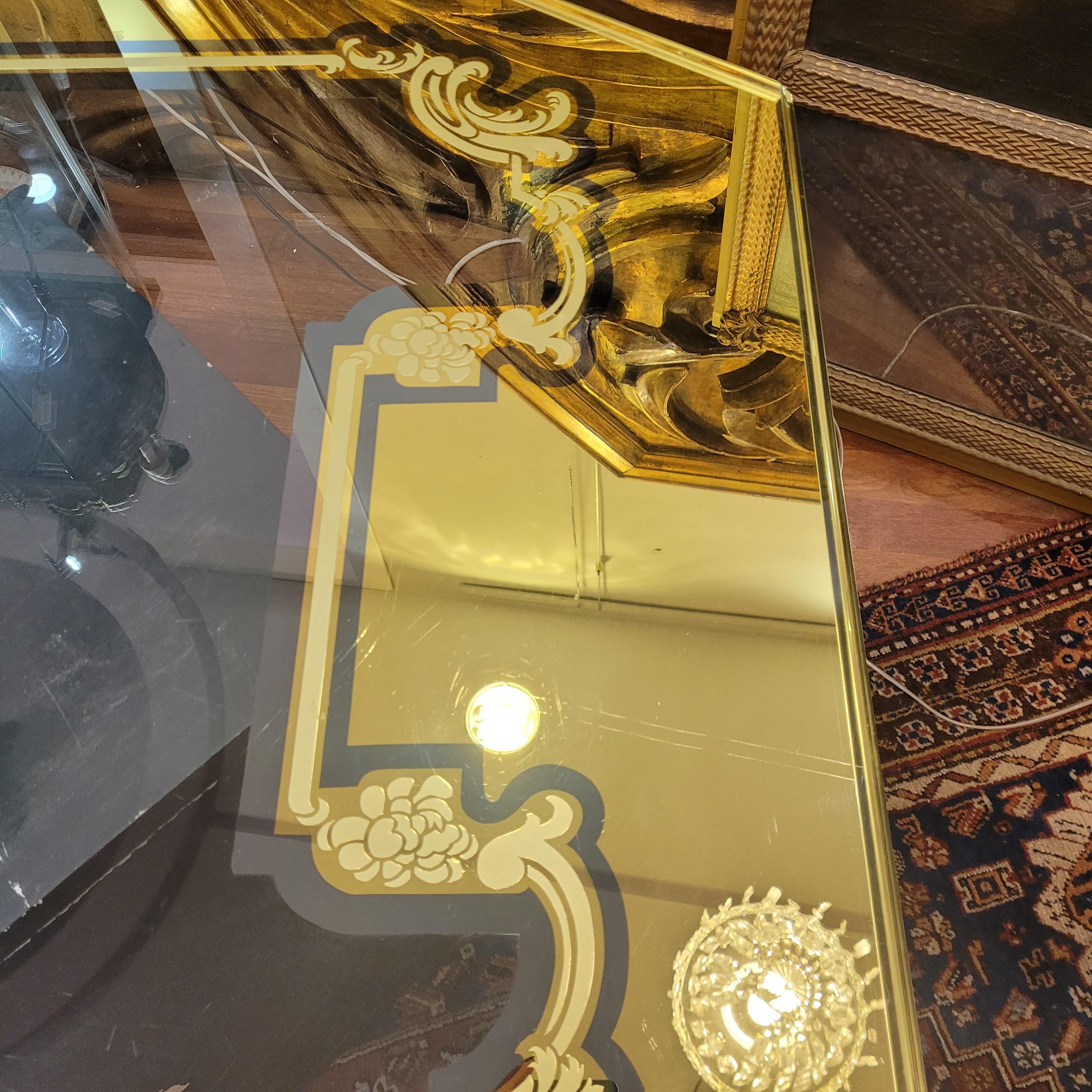 Plateau de table Art Nouveau en verre de Murano, ton jaune doux ou or en vente 9
