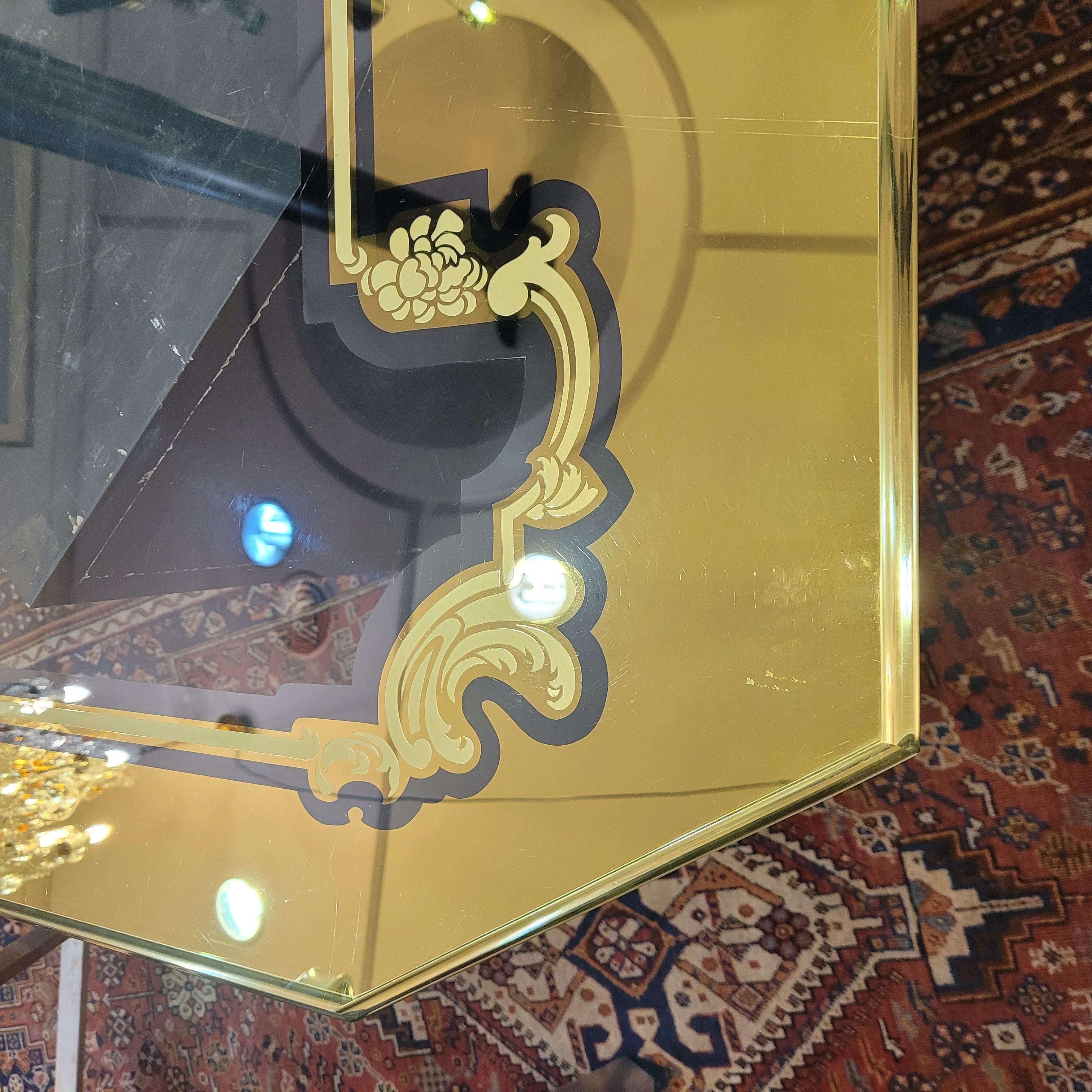 Plateau de table Art Nouveau en verre de Murano, ton jaune doux ou or en vente 11