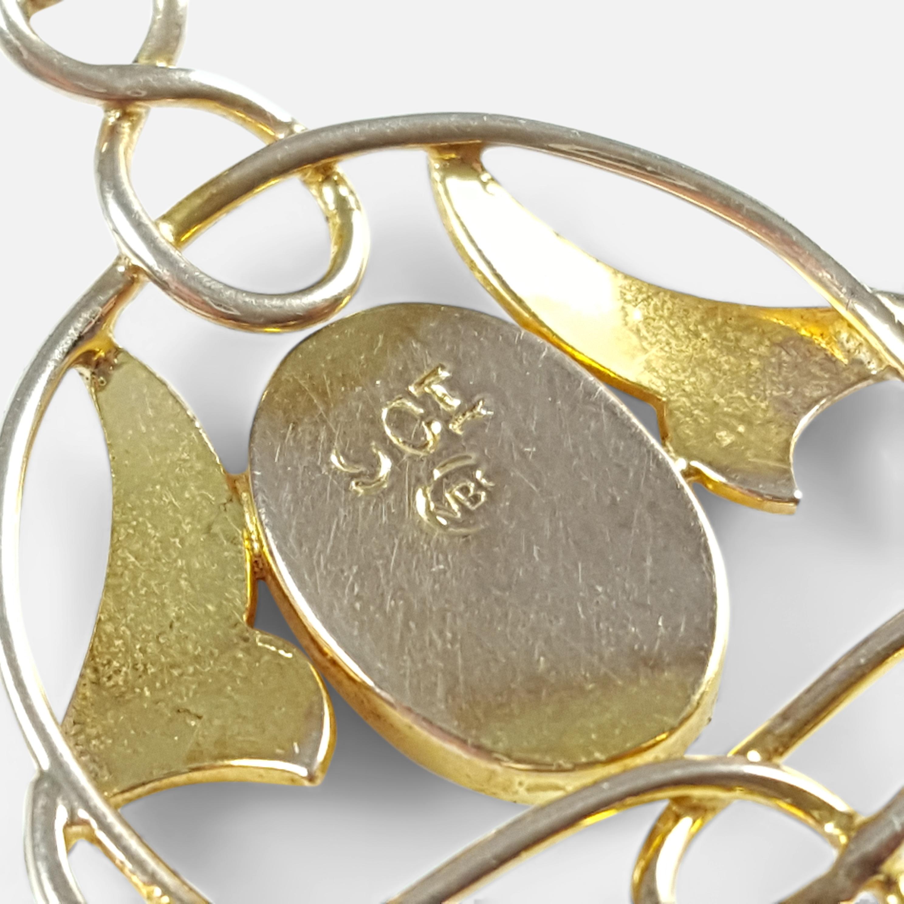 Art Nouveau Murrle Bennett & Co 9 Karat Gold and Pearl Pendant with Chain 3