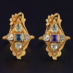 Art Nouveau Natural Alexandrite Ring of 10k Gold - GIA Cert