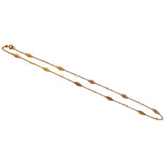 Art Nouveau Natural Pearl und 18 Karat Goldkette