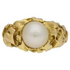Art Nouveau Natural Pearl Ring by Wièse, circa 1900