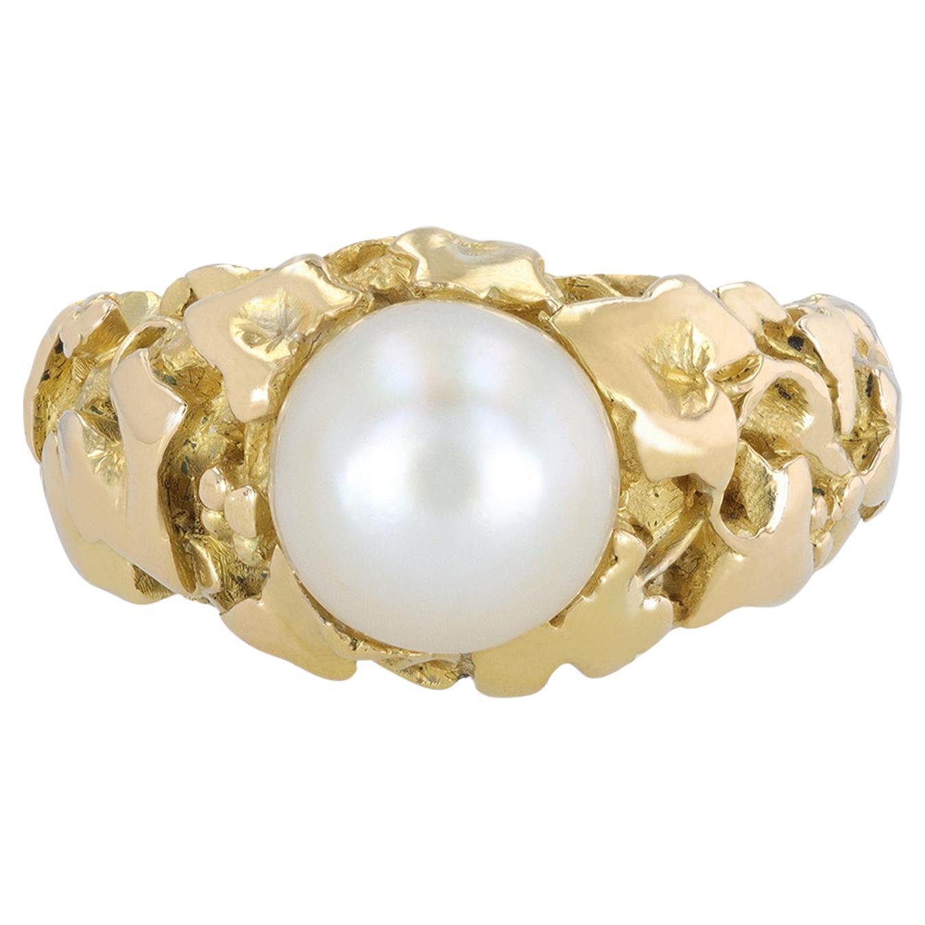 Art Nouveau Natural Pearl Ring by Wièse, circa 1900