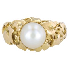 Antique Art Nouveau Natural Pearl Ring by Wièse, circa 1900