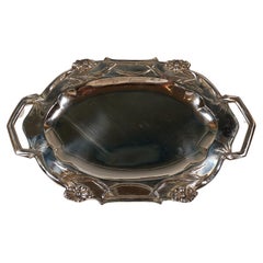 Bandeja de plata Art Nouveau en forma de Navette, de Leopold & Ludwig Mandl Viena, ca. 1900