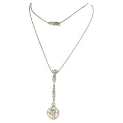 ART NOUVEAU necklace and pendant with diamonds up to 2.50ct 14k gold 4.1 grams