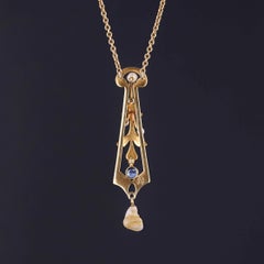 Art Nouveau Necklace of 14k Gold