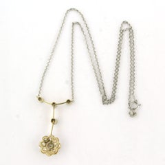 ART NOUVEAU necklace with old European cut diamonds up to 1.50ct 14k gold 3.2 gr